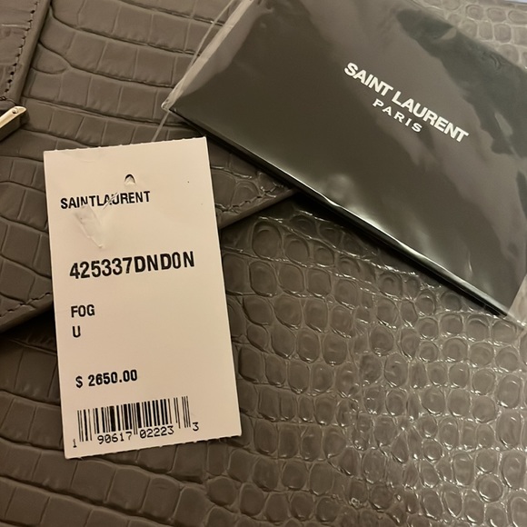 YSL Grey Croc Embossed Bag - Picture 5 of 17